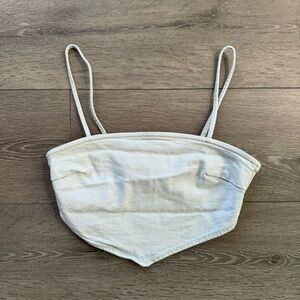 Zara Denim Cropped Tank Top